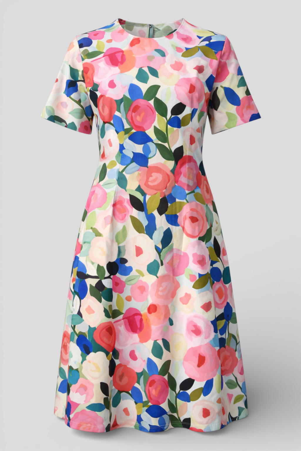 ALMA - Leichtes Kleid mit Blumenmuster in Indigo – Zeitlos & Vielseitig
