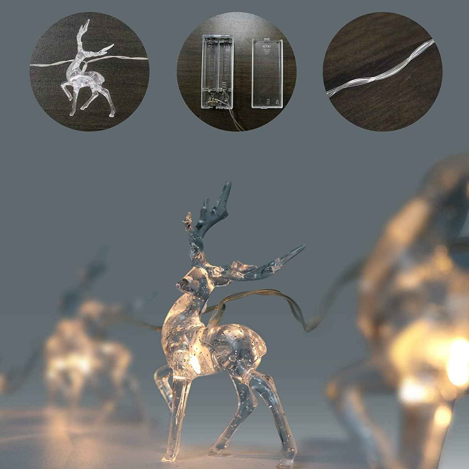 ReindeerGlow 1,5M LED Rentier-Lichterkette – Perfekt für Festliche Freude und Weihnachtsstimmung