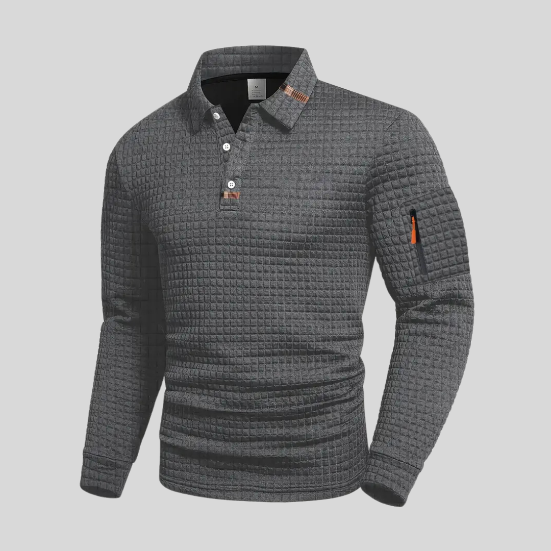 Poloshirt Herren mit Handytasche am Ärmel