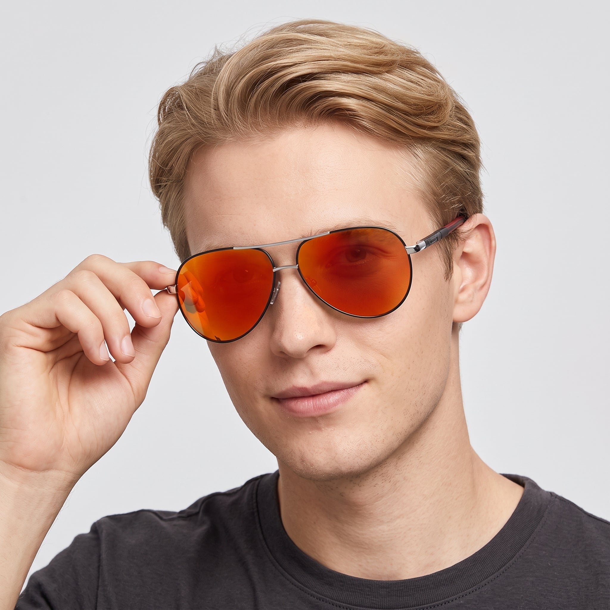 Herren Sonnenbrille Polarisiert - Aluminium Vintage Silberschwarz