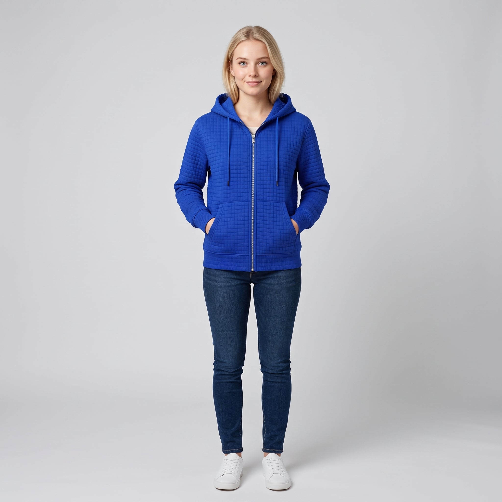 AW - Womens - Hoodie : Dames hoodie met rits, trekkoord en zakken - Comfortabel in
