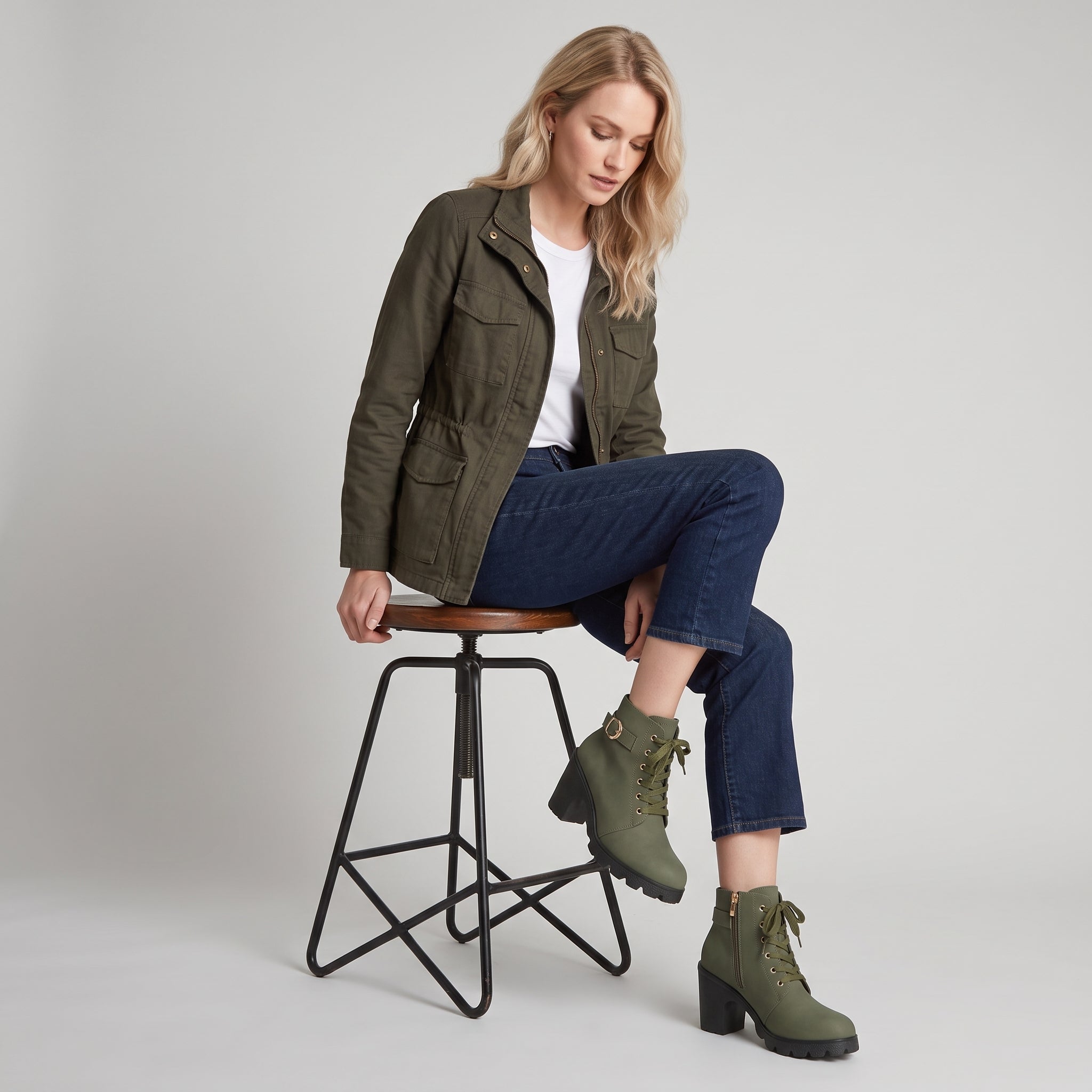AS - Womens - Boots : Enkellaarzen Dames - Blokhak, Veters en Comfortabele Grip in