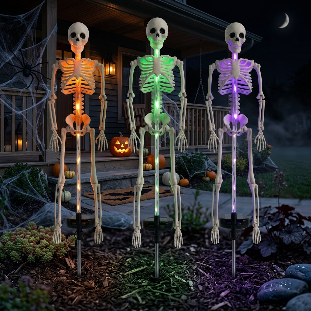 Solar-Skelett Gartenstab-Licht - LED Halloween Gartendeko