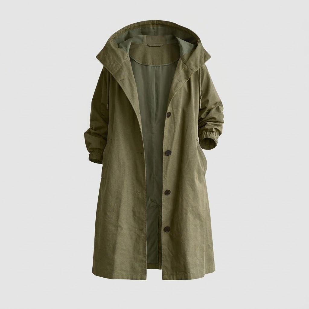 Damen wasserdichter Trenchcoat in langer Passform