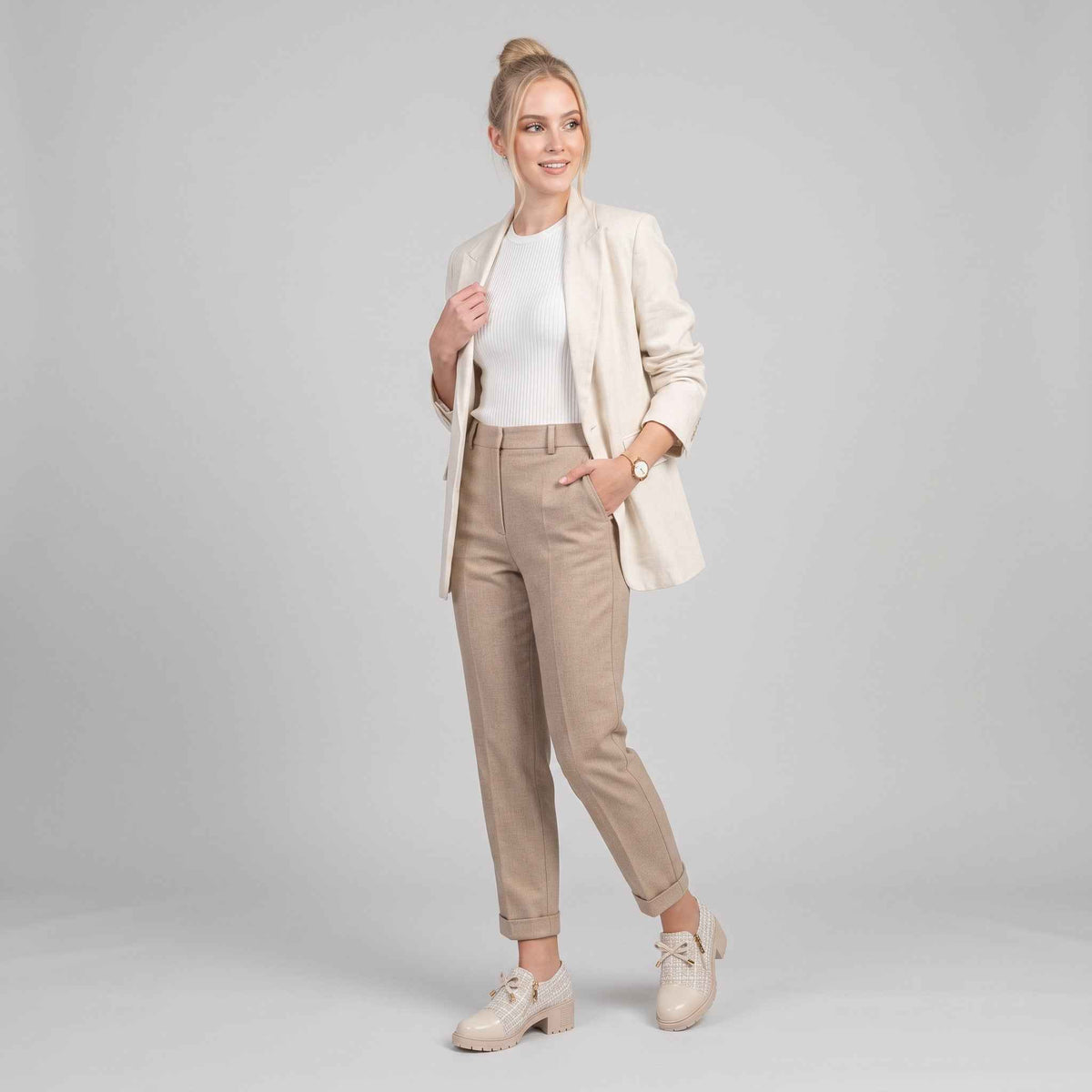 Damen Halbschuhe - Geringer Absatz, Reißverschluss, PU
