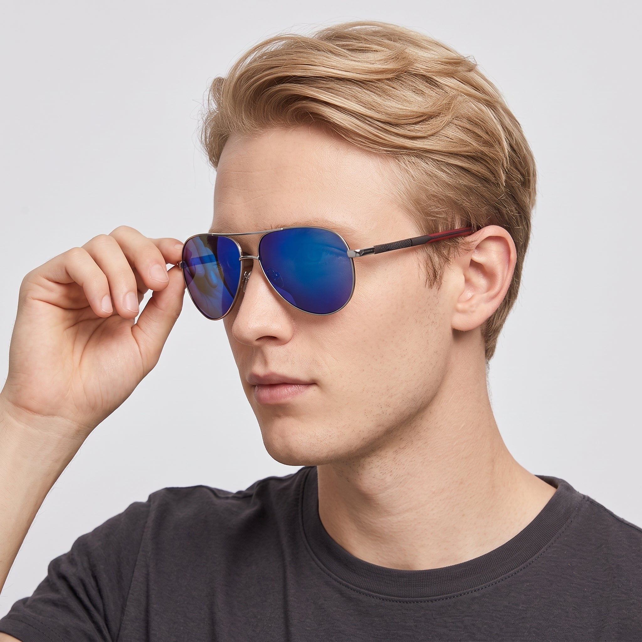 Herren Sonnenbrille Polarisiert - Aluminium Vintage Silberschwarz