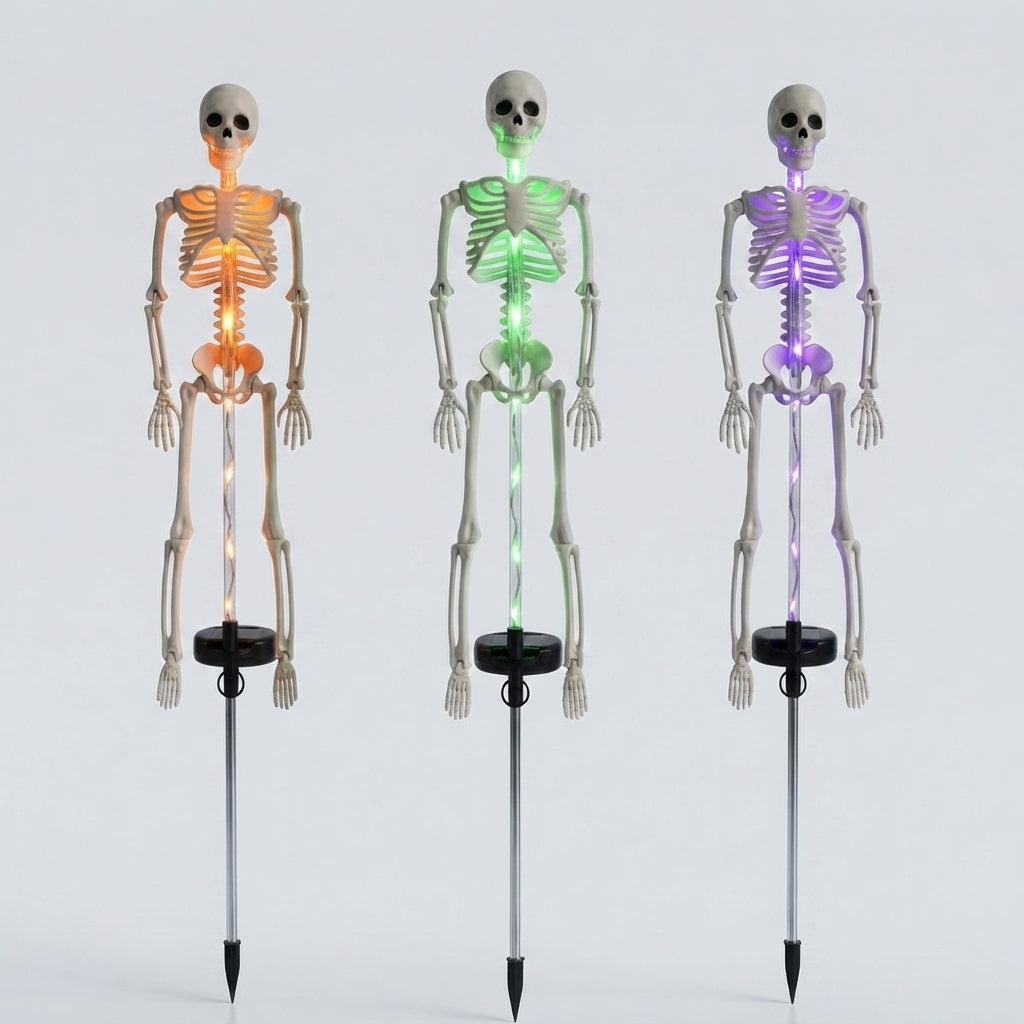 Solar-Skelett Gartenstab-Licht - LED Halloween Gartendeko