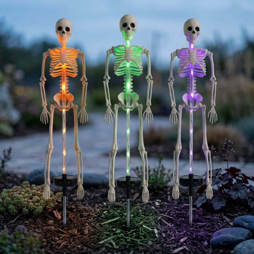 Solar-Skelett Gartenstab-Licht - LED Halloween Gartendeko