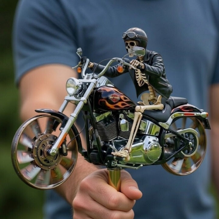 Skelett-Reiter Motorrad Garten-Windspinner