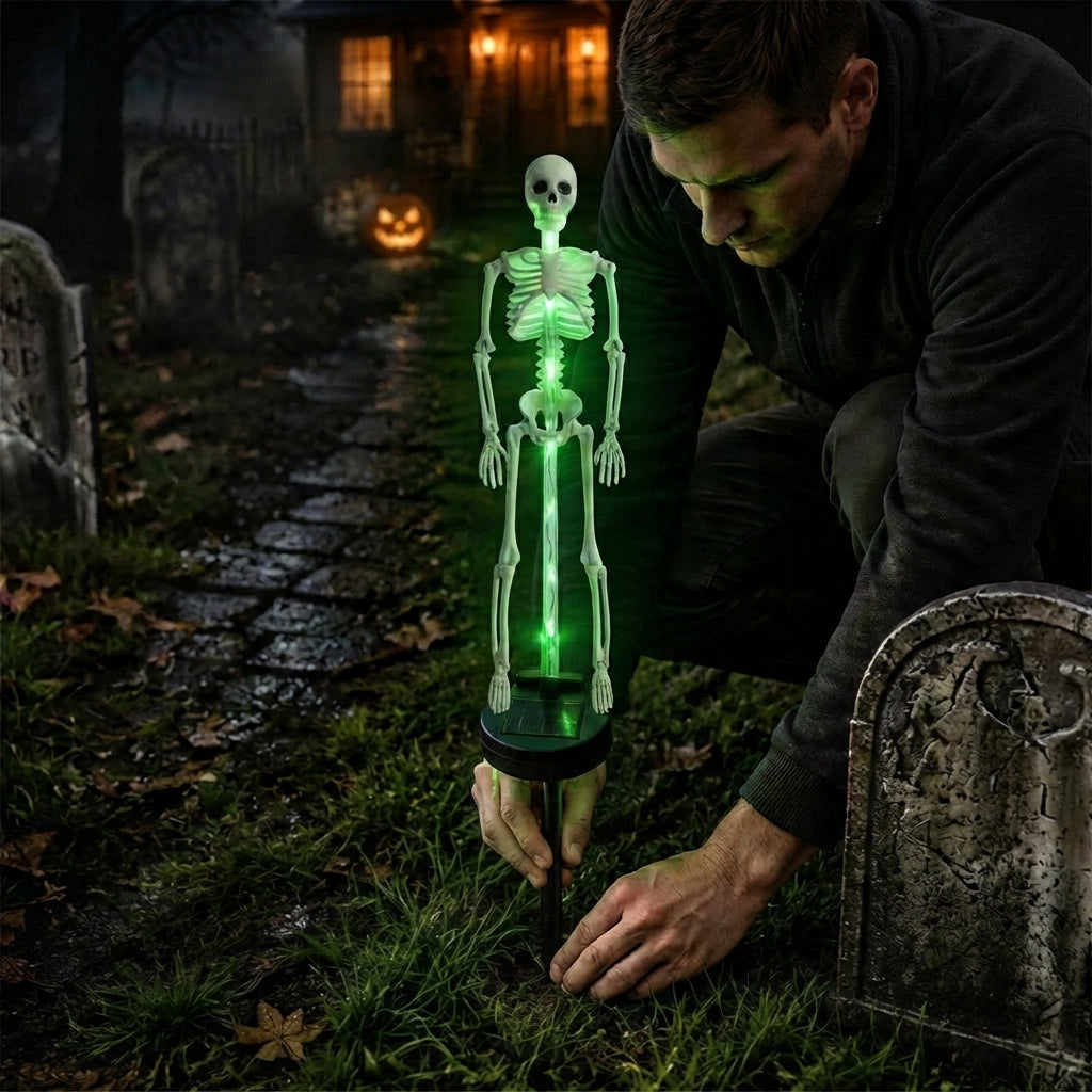 Solar-Skelett Gartenstab-Licht - LED Halloween Gartendeko