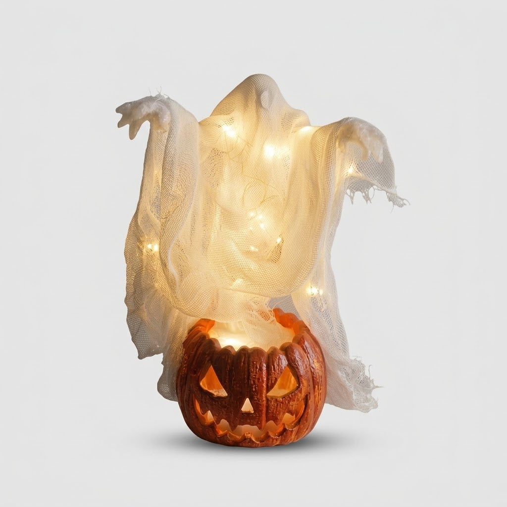 Riesige Leuchtende Geister-Kürbis-Lampe LED - 130cm