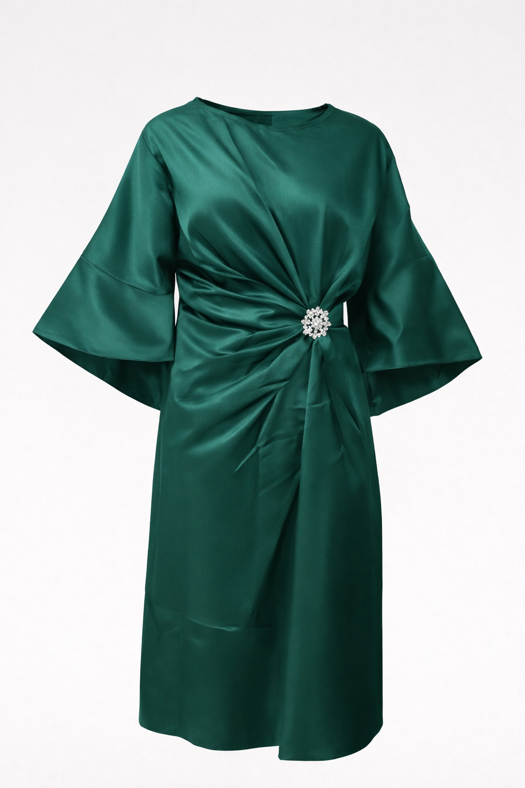 Elegantes schwarzes Satin-Maxikleid für einen atemberaubenden Abend