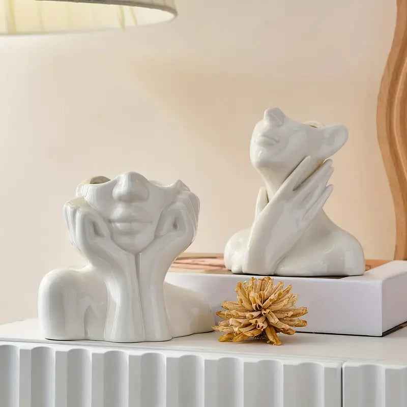 Große Weiße Keramikvase Deko für Stilvolle Akzente