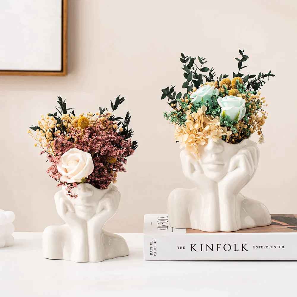 Große Weiße Keramikvase Deko für Stilvolle Akzente