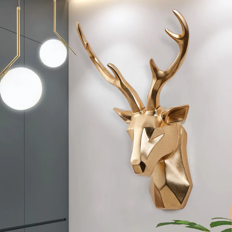 MajesticStag – Eindruckvolle 3D-Elchkopf-Statue für elegante Dekoration