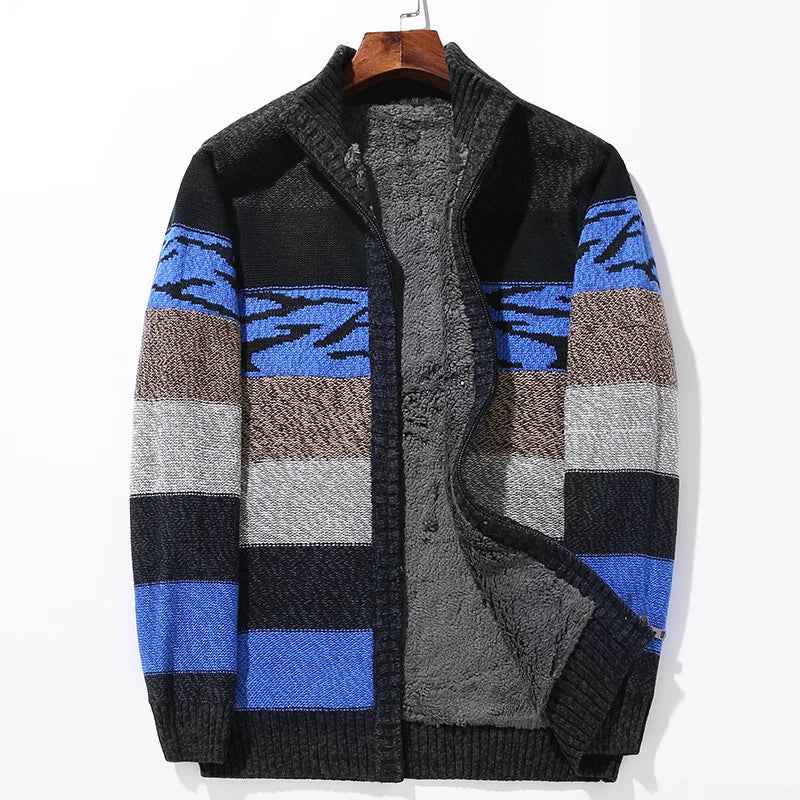 Trendiger Farbblock-Langjacke aus Wolle