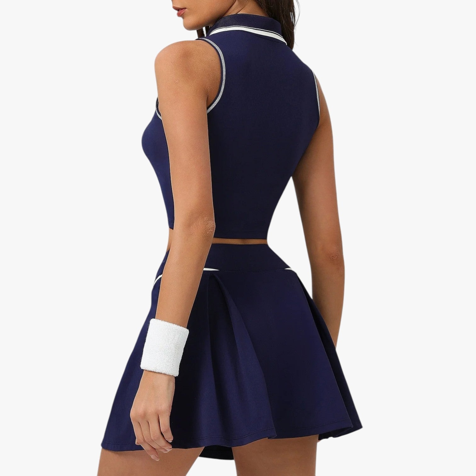 Stilvoll und unterstützend - 2-teiliges Damen-Tennis-Set mit gepolstertem Top