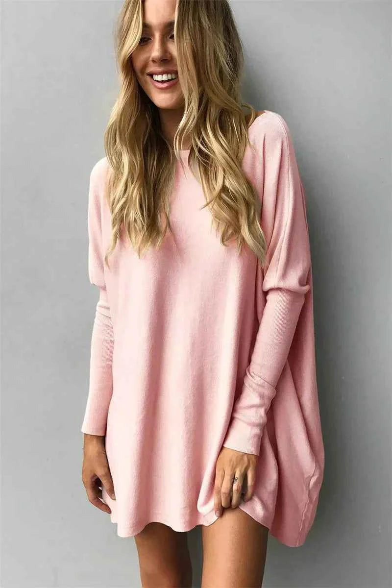 Oversized Rundhals-Pullover für Damen – Bequemer Komfort und stilvoller Look