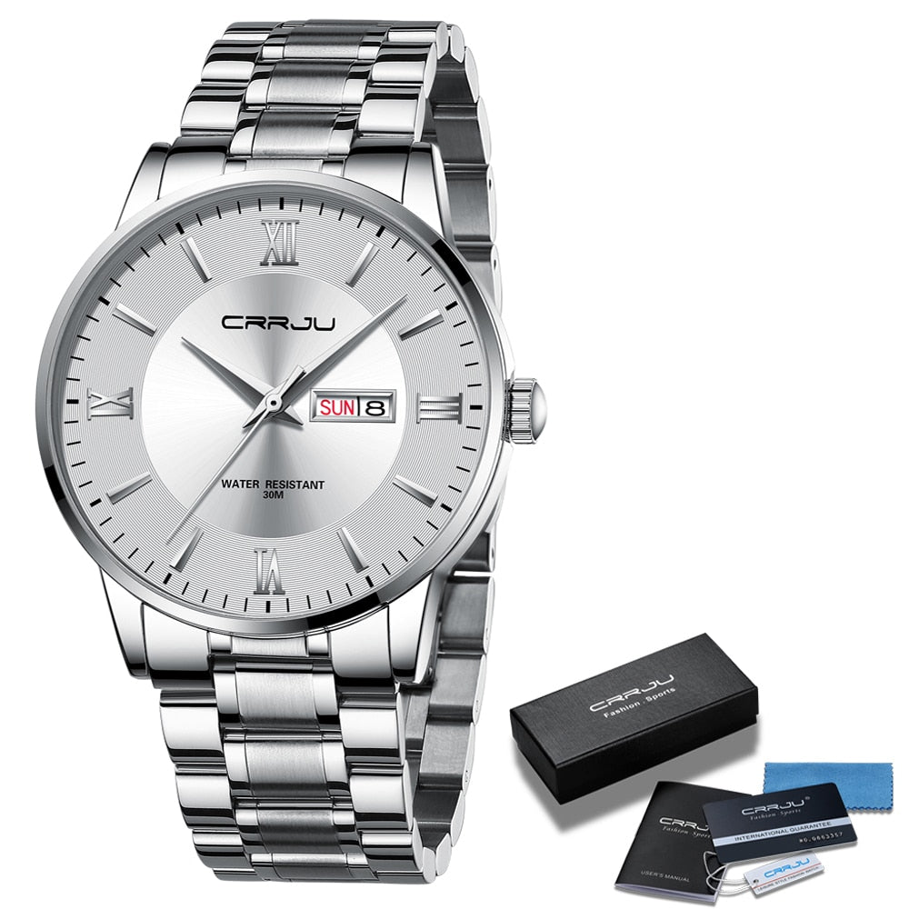 Herren Sportuhr schwarz - Wasserdichter Silikon-Chronograph mit Datum und Stoppuhr