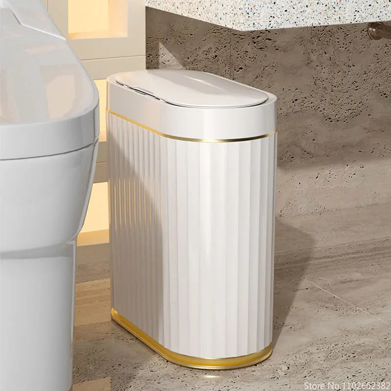 Berührungsloser Mülleimer, Weiß, strukturiertes Design