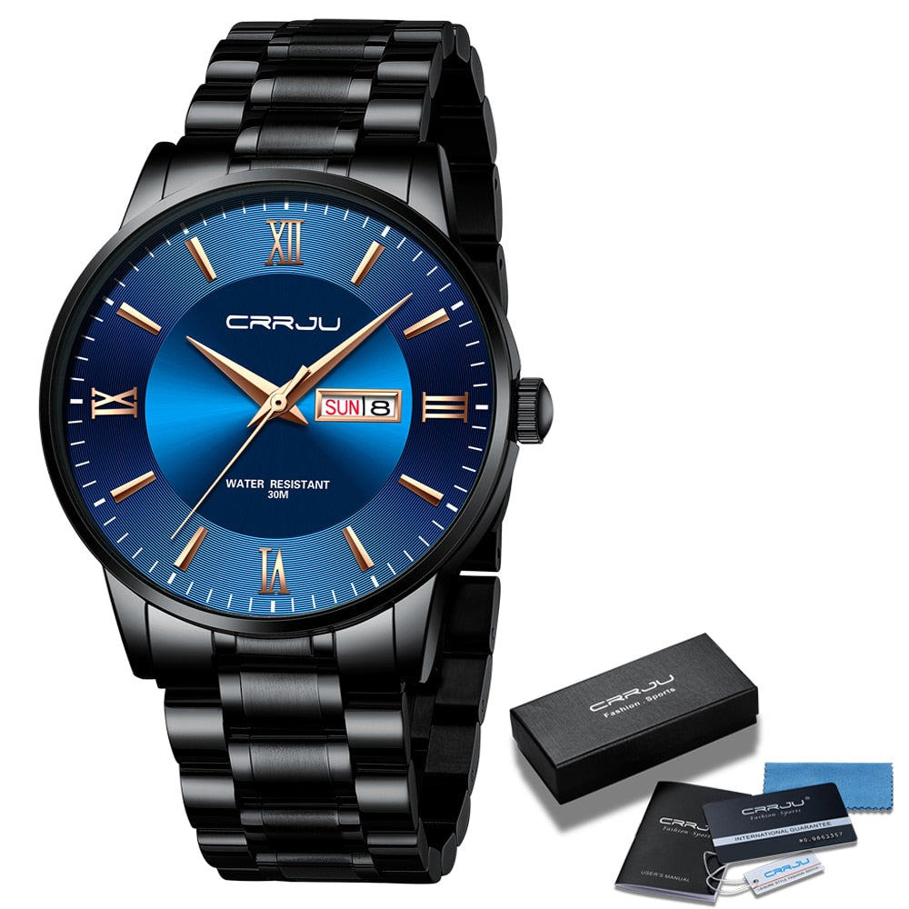 Herren Sportuhr schwarz - Wasserdichter Silikon-Chronograph mit Datum und Stoppuhr
