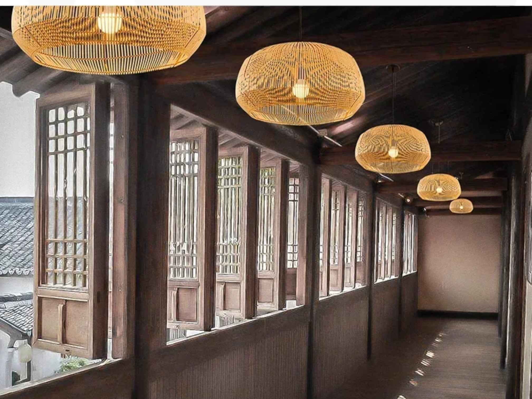 Handgefertigte Rattan-Pendelleuchte