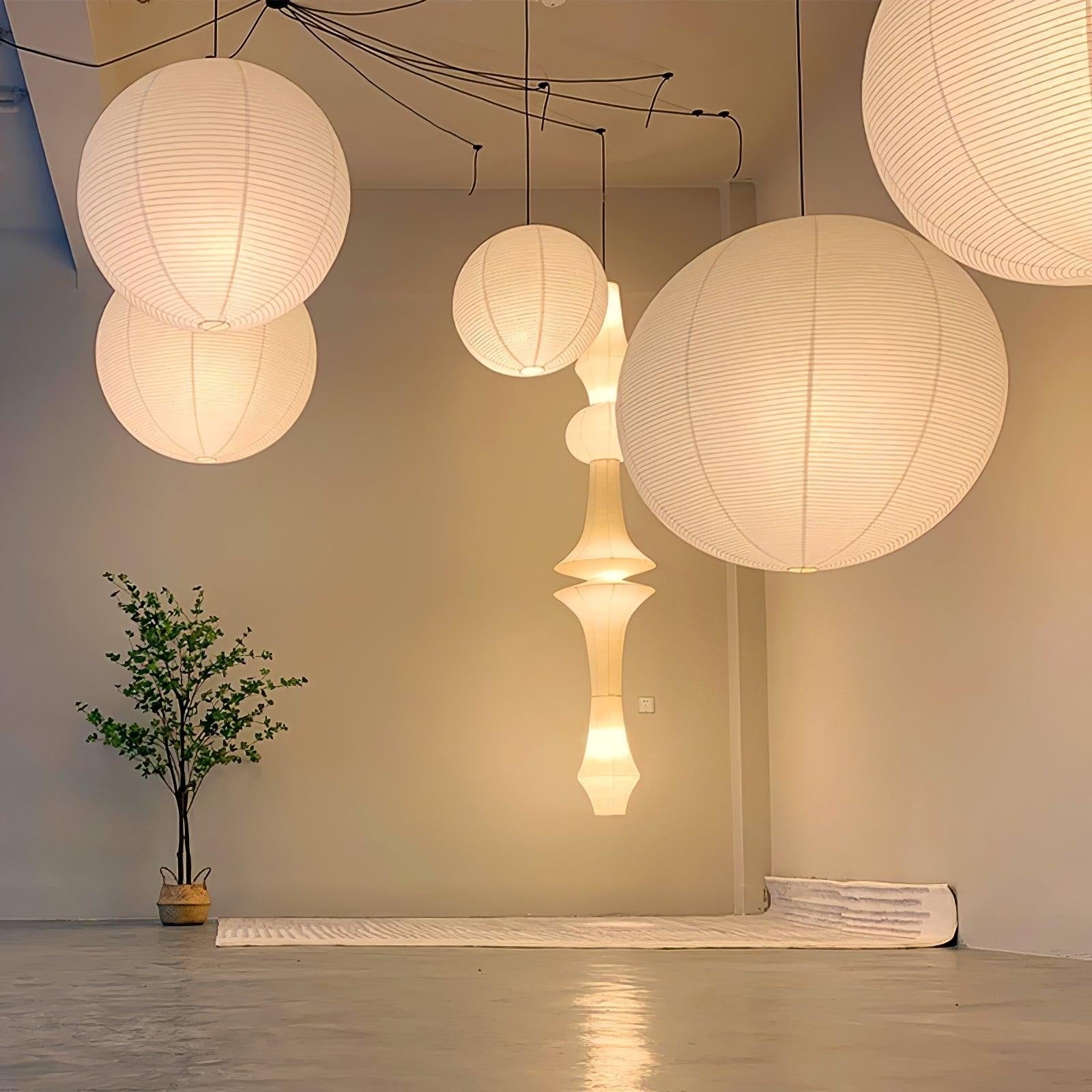 Hängelampe aus Rispapier für elegantes Ambiente 2