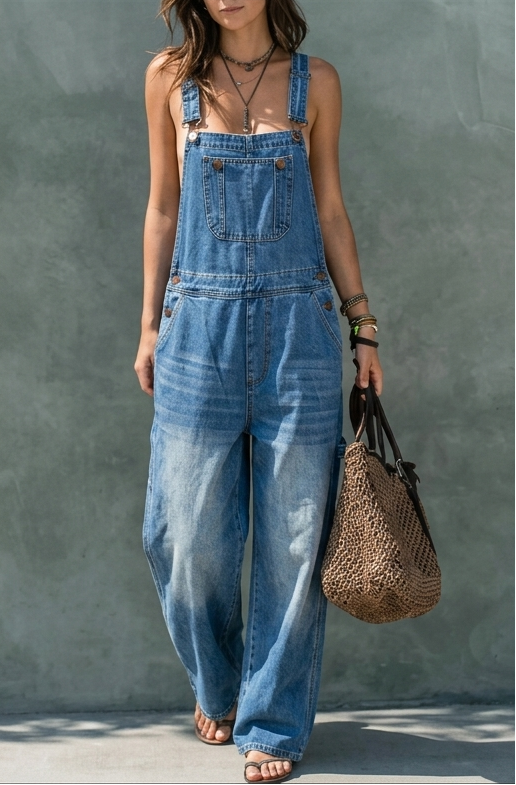 Harper | Denim-Jumpsuit mit elastischer Taille