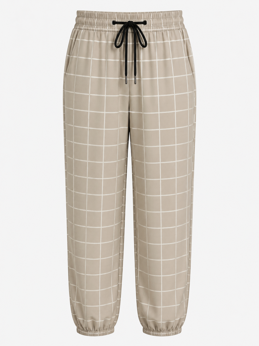 Herren Bequeme Karomuster Joggerhose