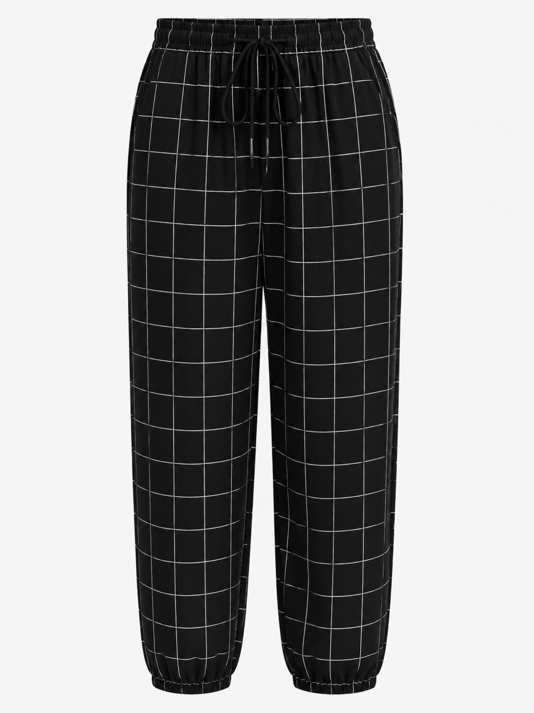Herren Bequeme Karomuster Joggerhose