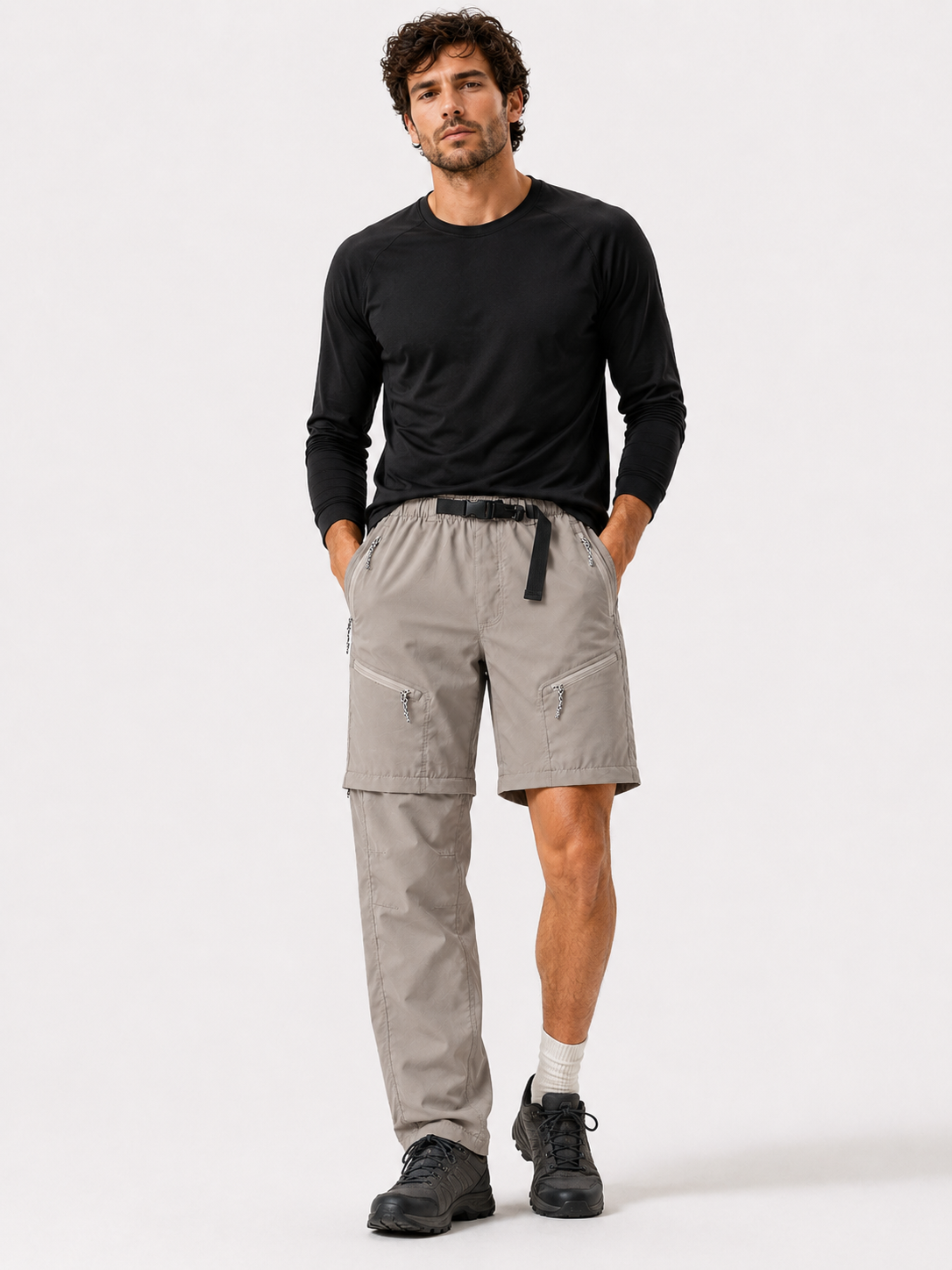 Herren Schnelltrocknende Outdoor-Hose mit Abnehmbaren Beinen