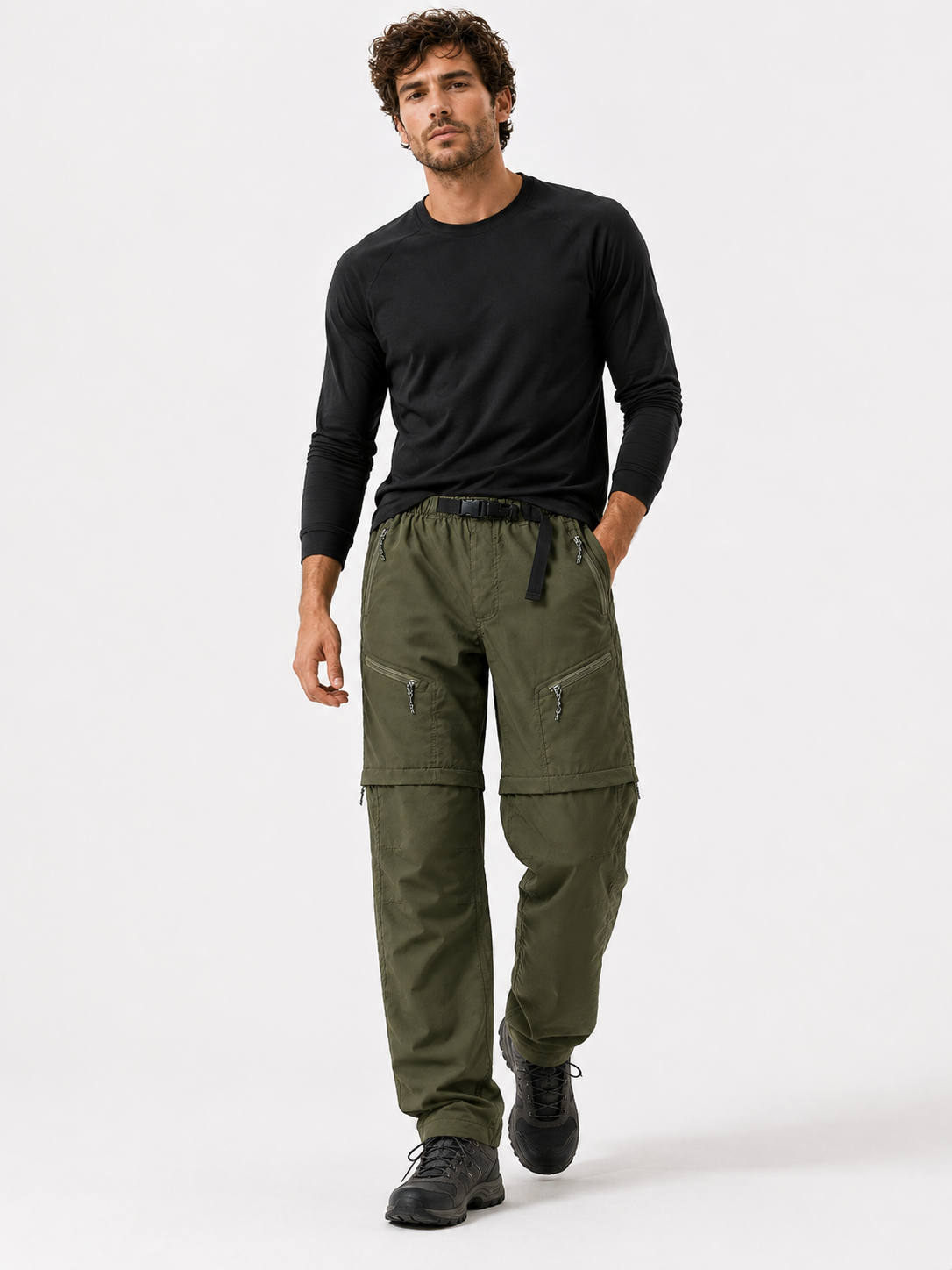Herren Schnelltrocknende Outdoor-Hose mit Abnehmbaren Beinen