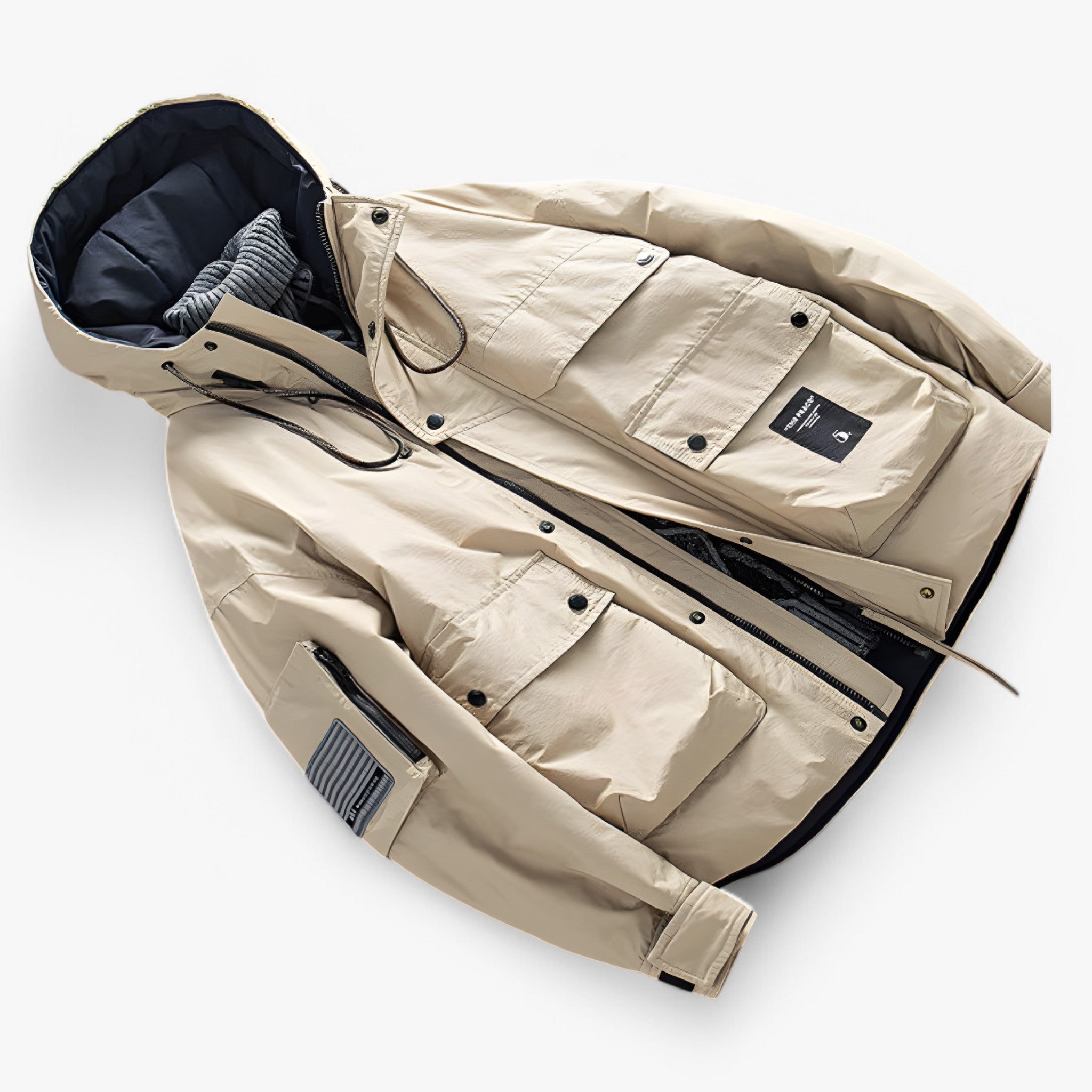 Herren Winter Parka mit Kapuze und Taschen 3
