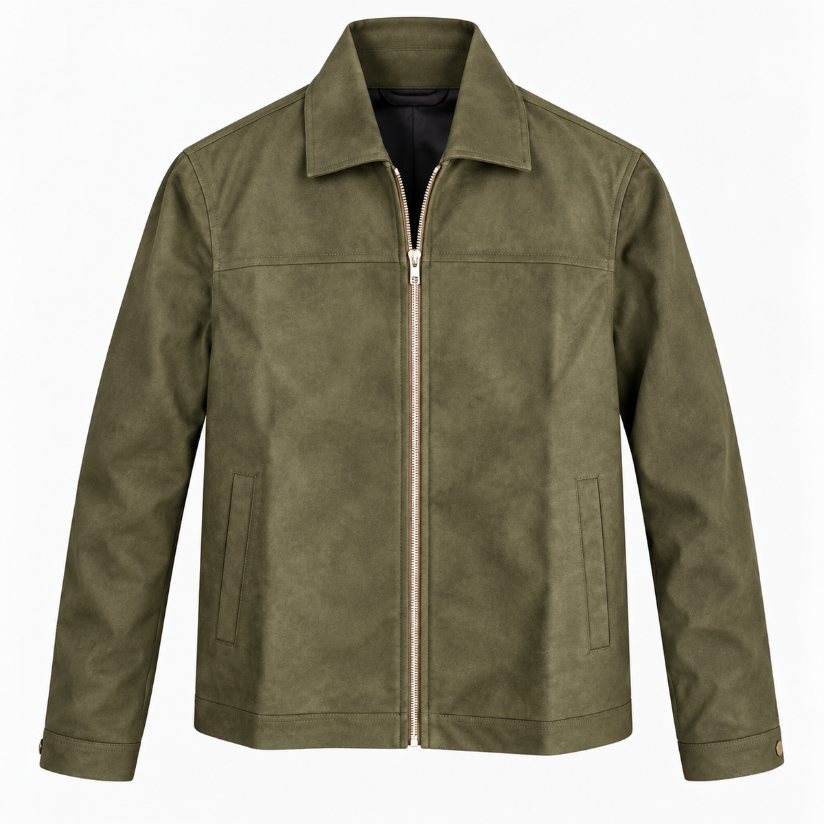 Herrenjacke aus Polyester mit Reißverschluss und Stehkragen