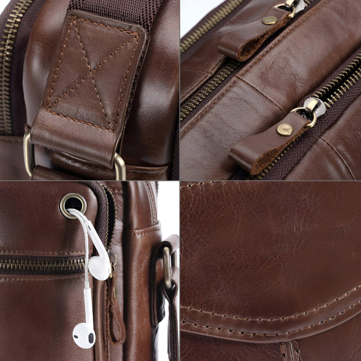 Herren Edle Premium Leder Alltagstasche