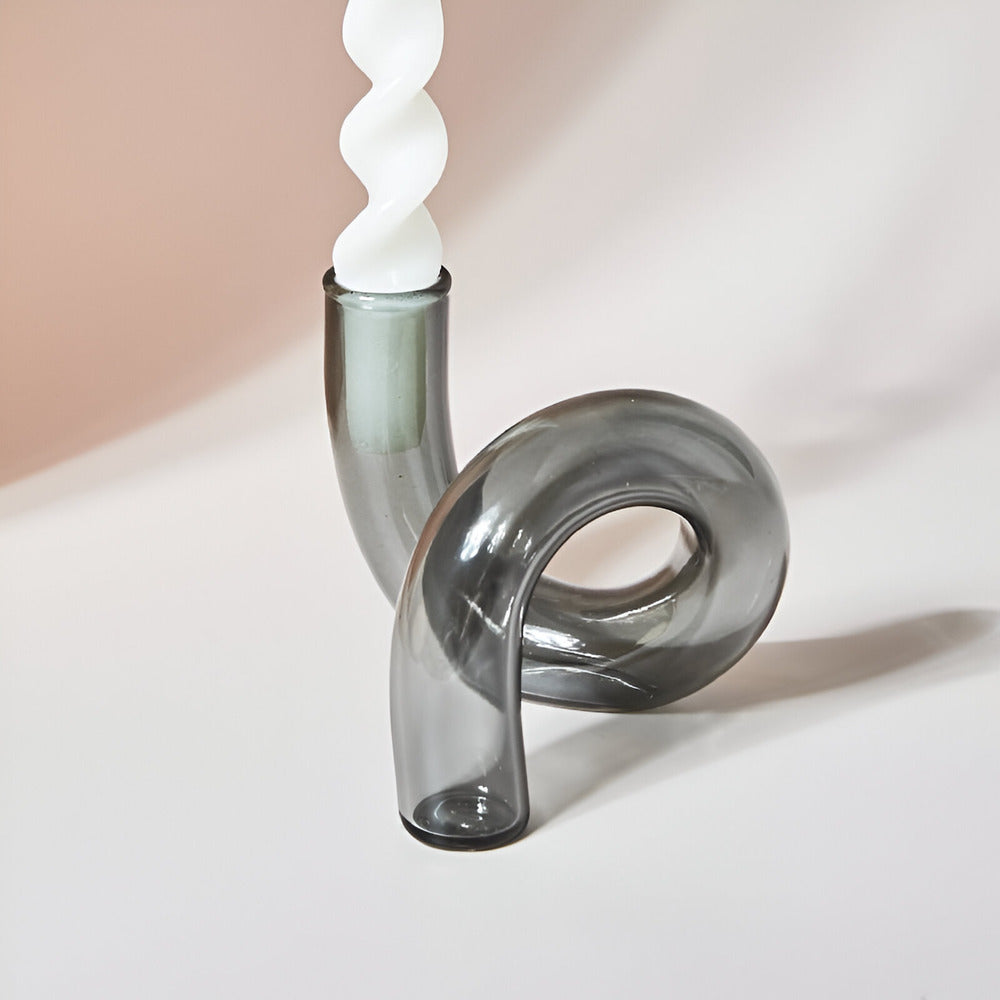 Lyona - Elegante Gläserne Vase mit praktischem Kerzenhalter für eine stilvolle Atmosphäre