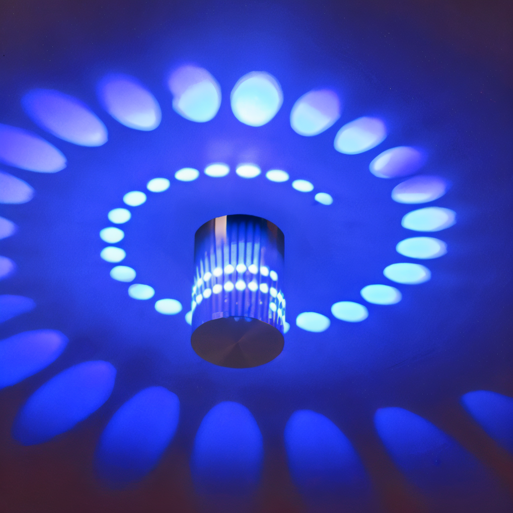 Lythera - Moderne zylindrische LED-Wandlampe mit dynamischer Farbspiralbeleuchtung