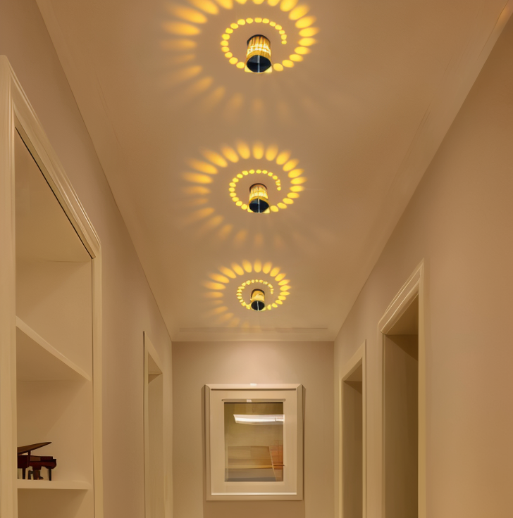 Lythera - Moderne zylindrische LED-Wandlampe mit dynamischer Farbspiralbeleuchtung