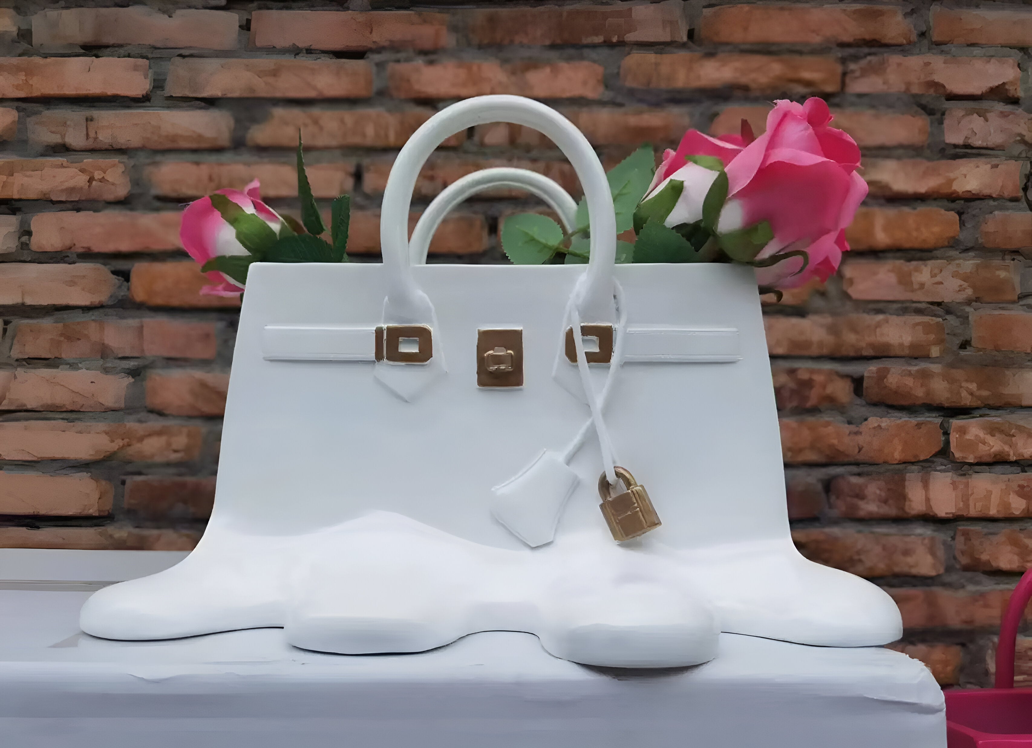 Melantha - Elegante Kunstharzvase mit Griffloch für einen stilvollen Look