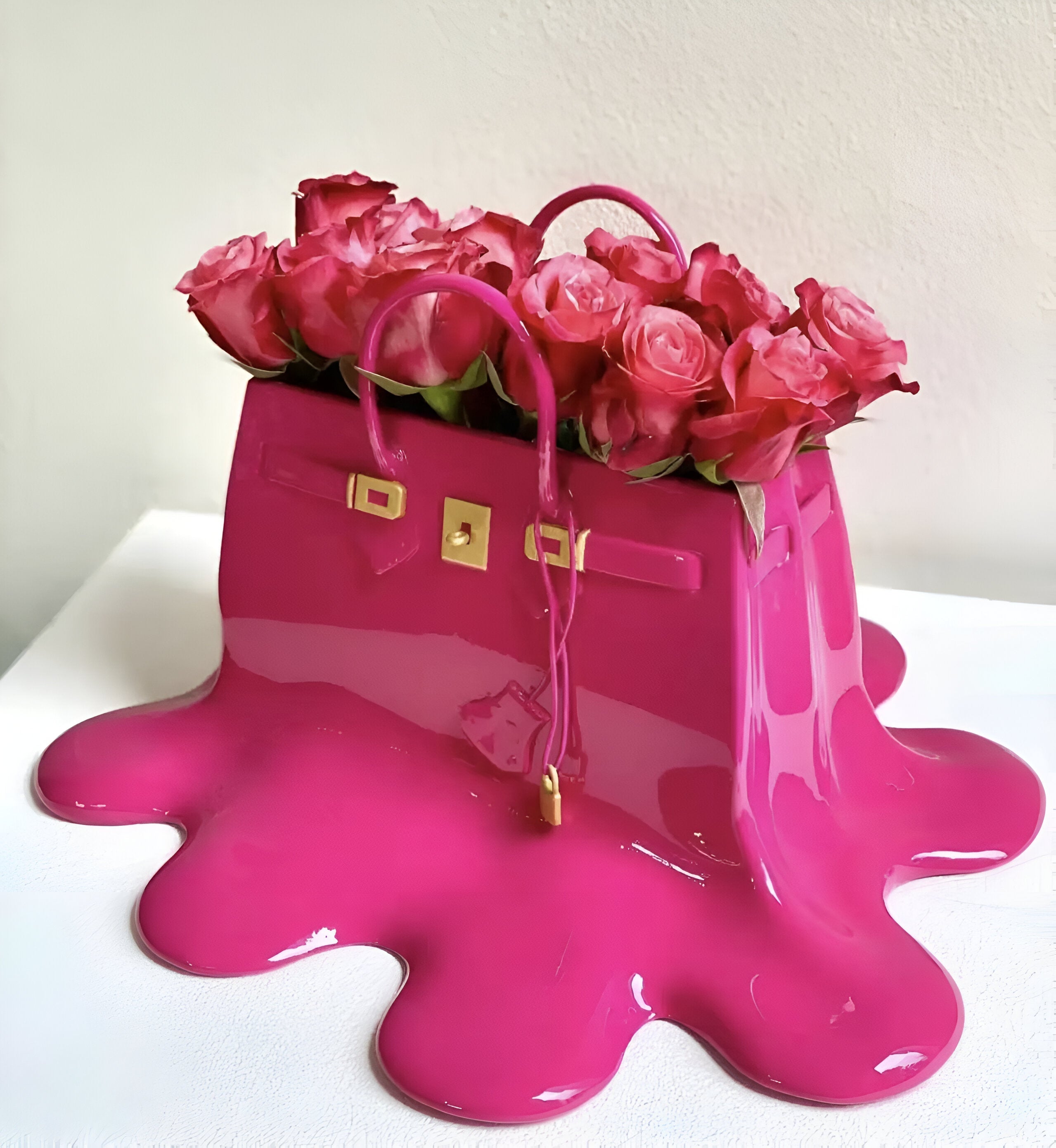 Melantha - Elegante Kunstharzvase mit Griffloch für einen stilvollen Look