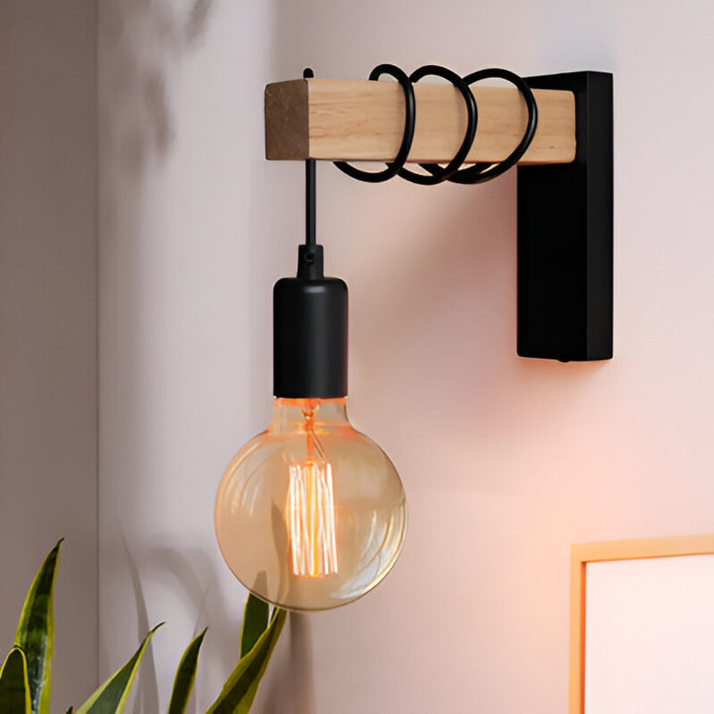 Zenara - Charmante Rustikale LED-Wandleuchte im Holzstil