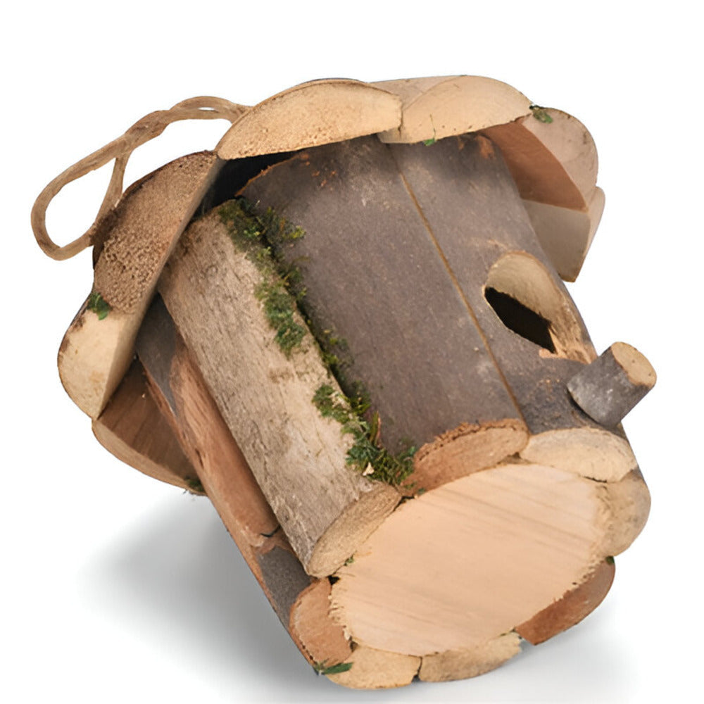 Domus - Charmantes Rustikales Holz-Vogelhaus mit Kolibri-Design