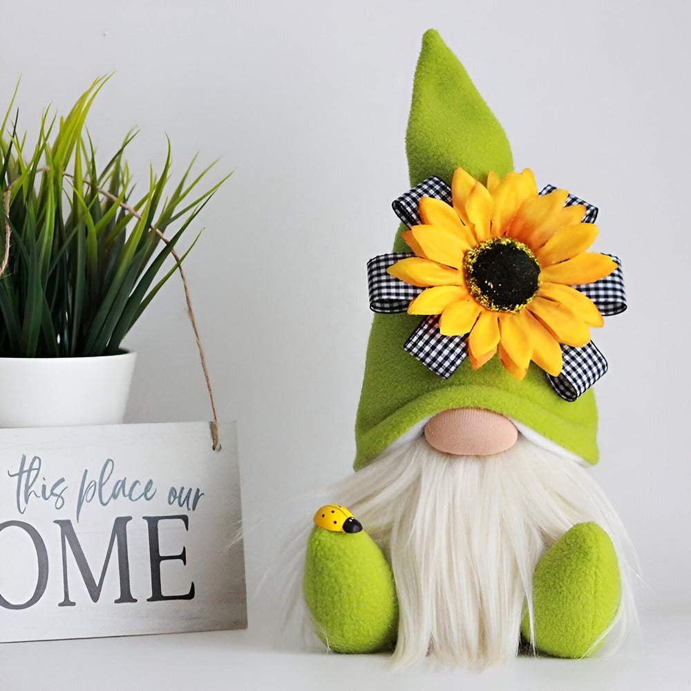 Ardalia - Liebhaber Handgemachter Gnom mit Strahlender Gelber Sonnenblume, perfekt für Dekor und Geschenk