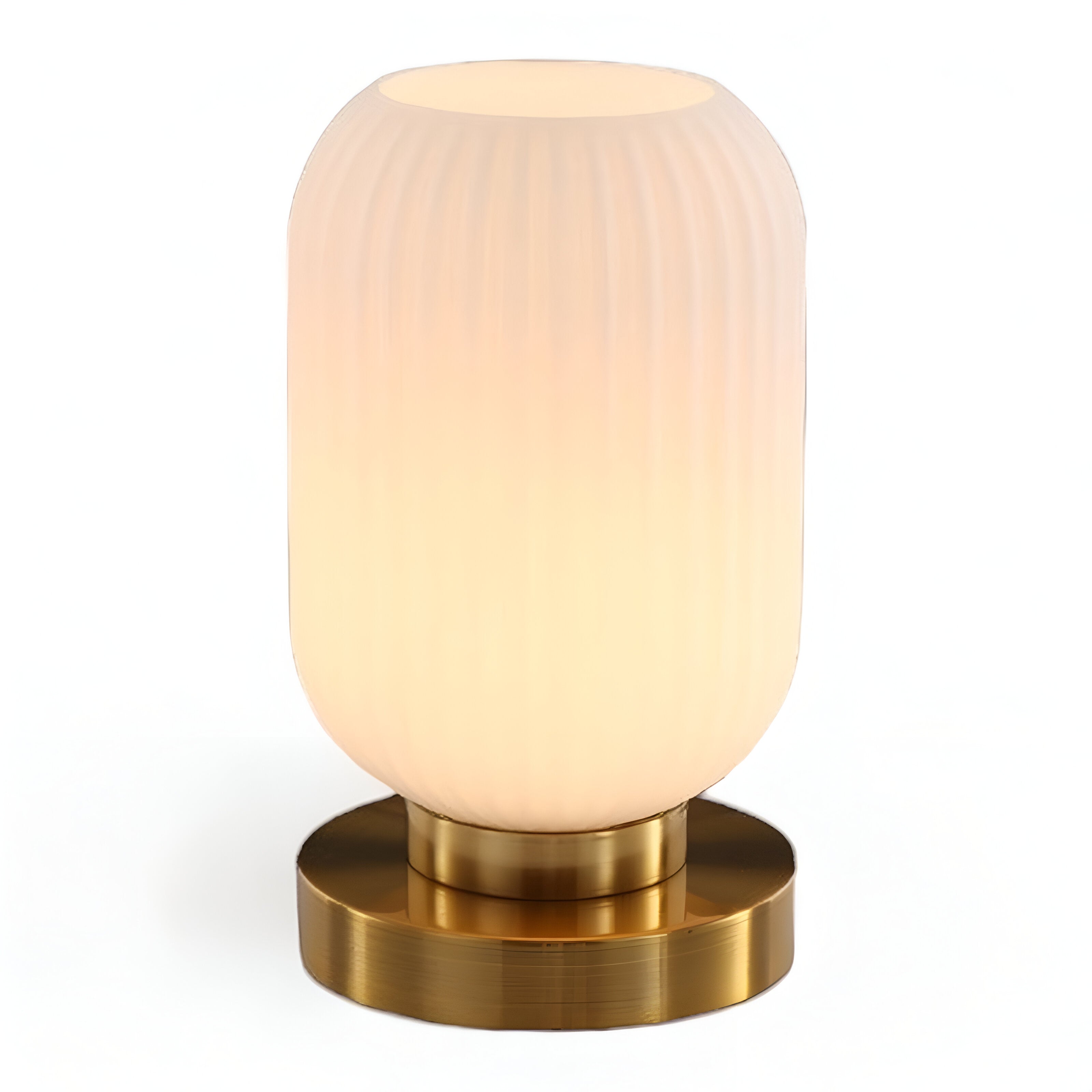 Oriantha - Elegante Nordische Tischlampe mit gebogenem geriffeltem Glas für stimmungsvolle Beleuchtung