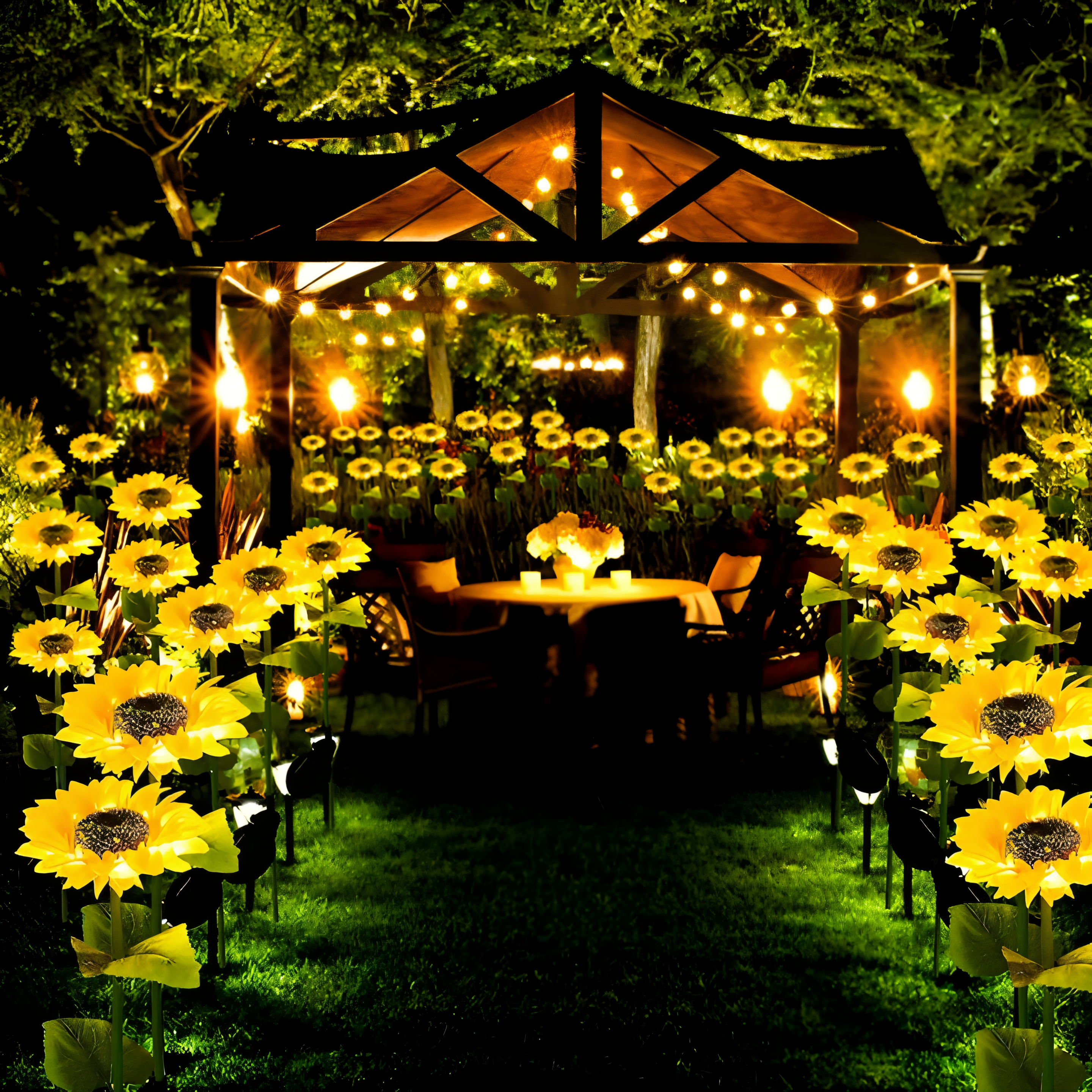 Florissa - Lebendige Sonnenblumen Gartenbeleuchtung Solar mit IP65 Wetterbeständigkeit für eine bezaubernde Gartenatmosphäre