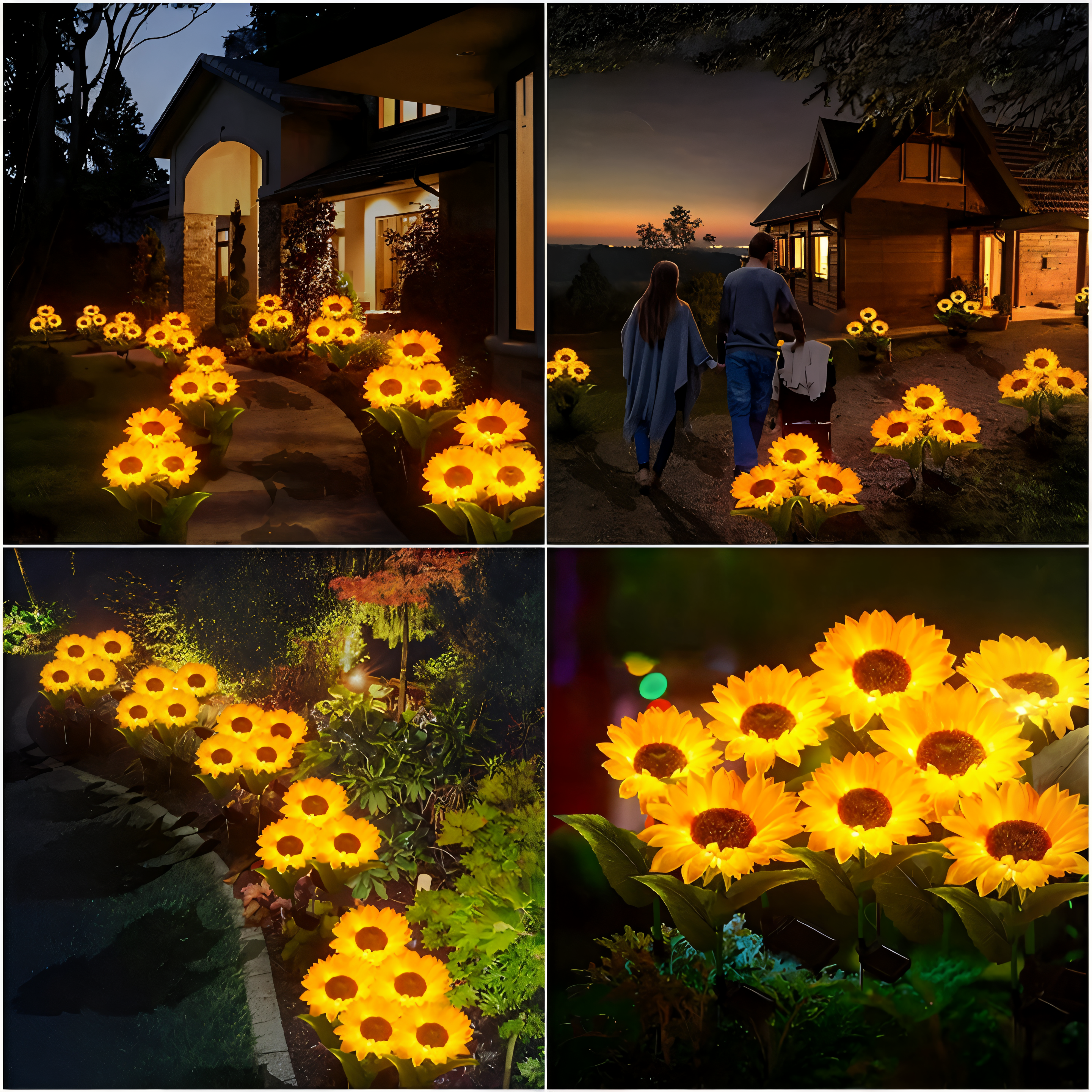 Florissa - Lebendige Sonnenblumen Gartenbeleuchtung Solar mit IP65 Wetterbeständigkeit für eine bezaubernde Gartenatmosphäre