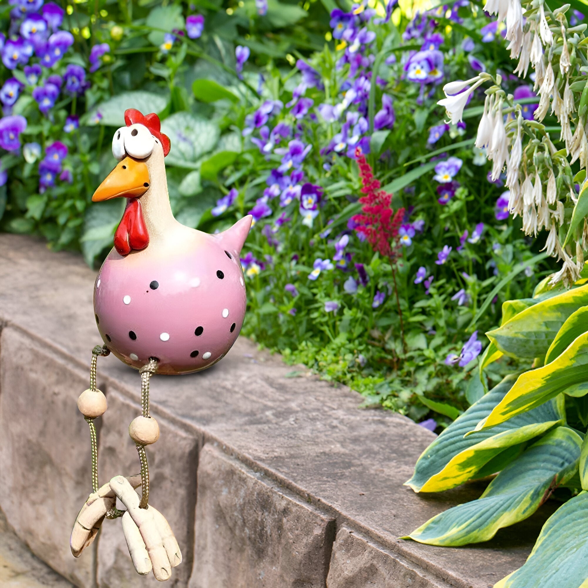 Caeloria - Charmantes Gartenfigur mit Großen Augen aus Wetterbeständigem Harz für Ein Zauberhaftes Gartendekor