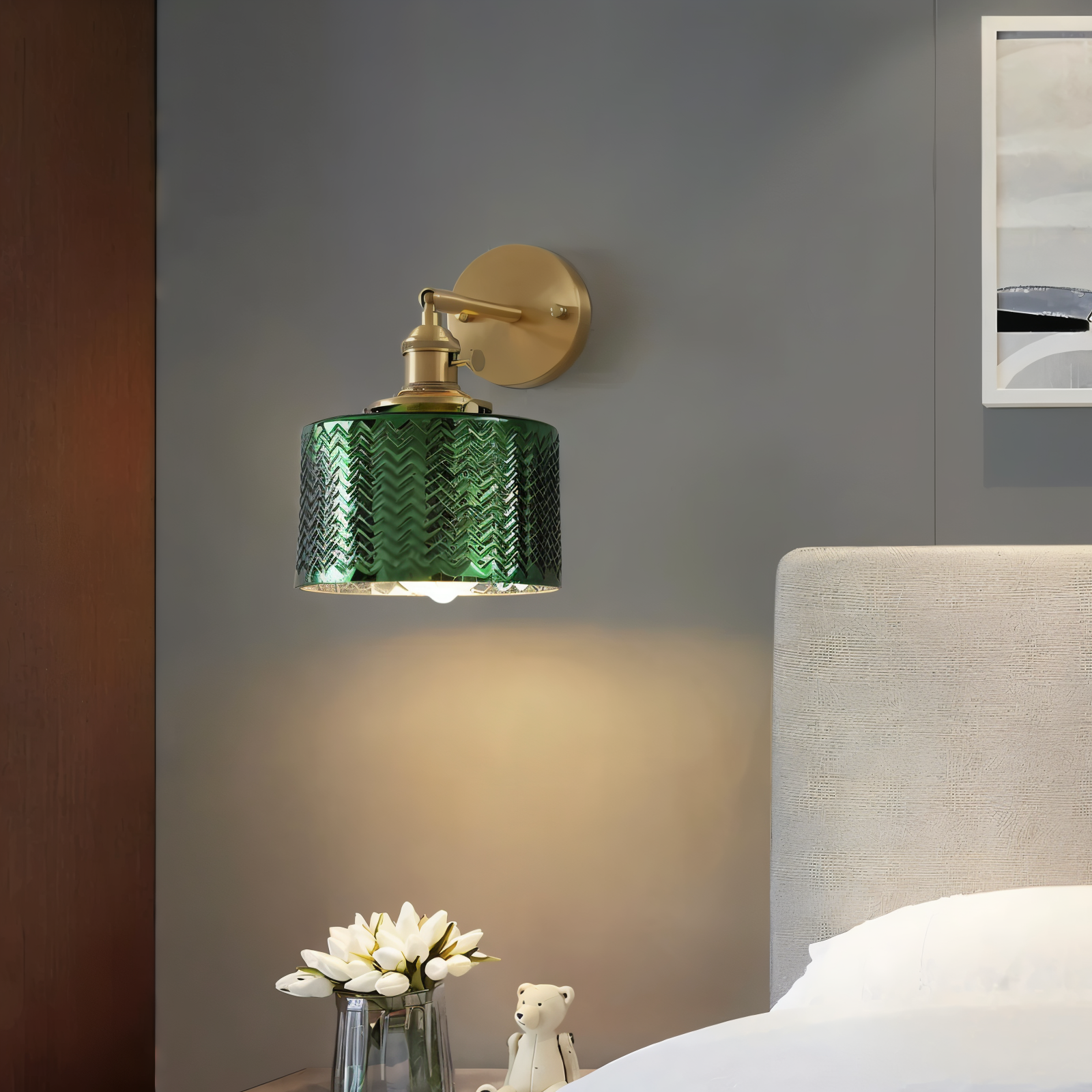 Olyviae – Anpassbare LED-Wandleuchte mit geripptem Glas für skandinavischen Design-Effekt