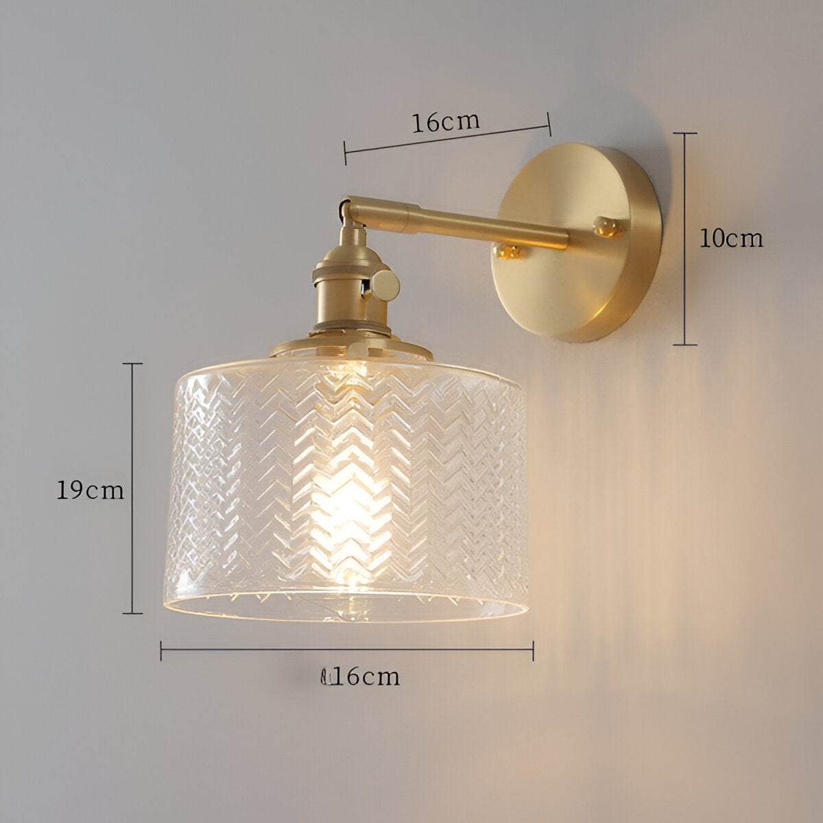 Olyviae – Anpassbare LED-Wandleuchte mit geripptem Glas für skandinavischen Design-Effekt