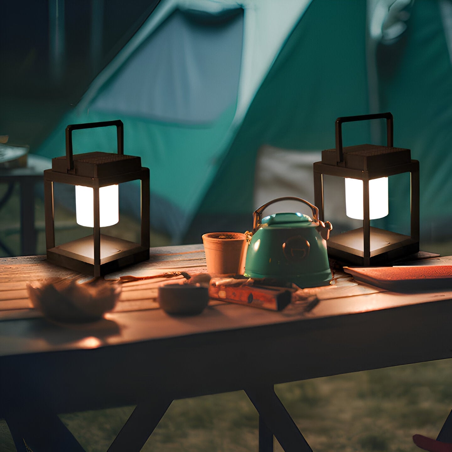Lunistra - Elegante schwarze tragbare Solarlaterne mit USB-Ladefunktion für den Garten